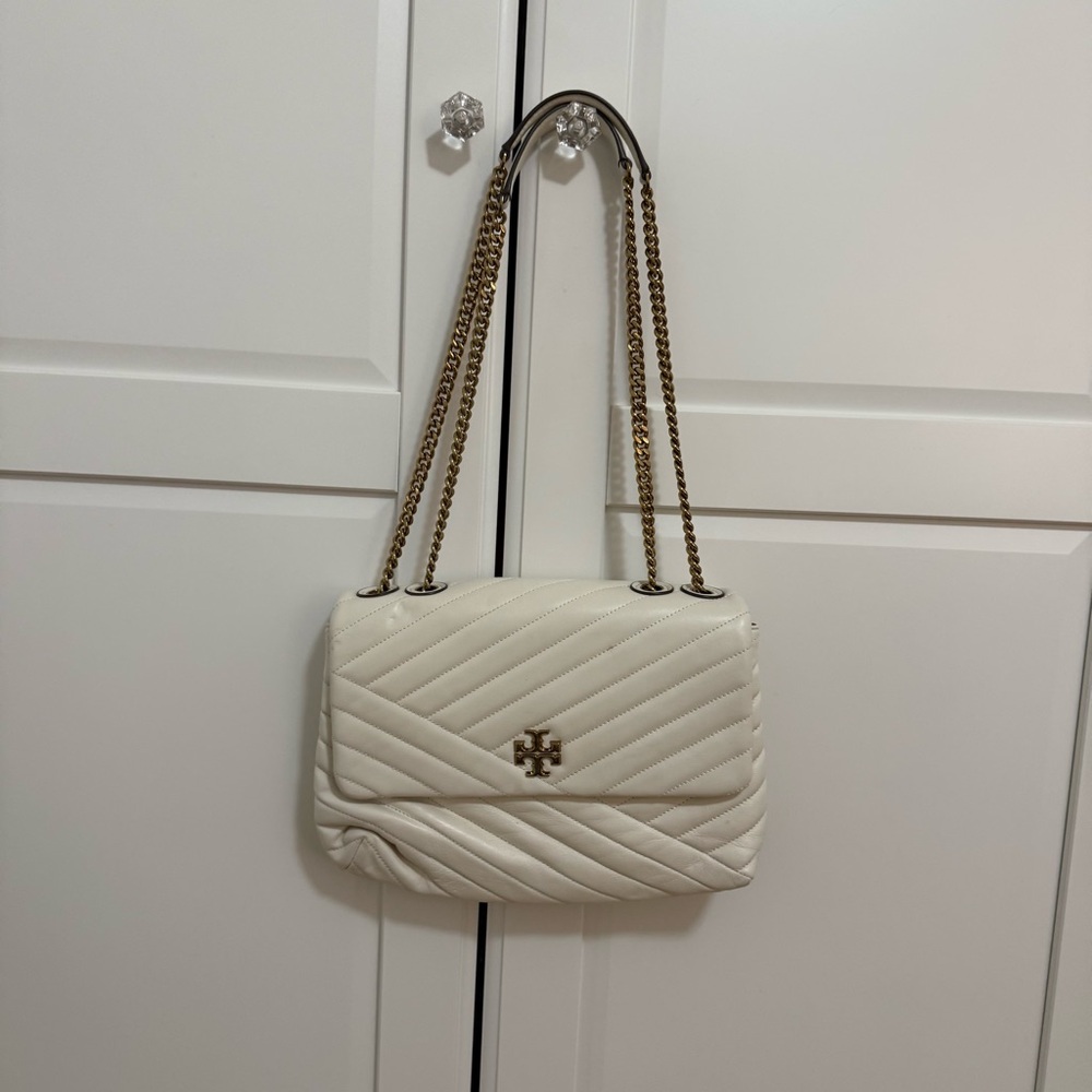 Tory Burch Cream Quilted Shoulder Bag